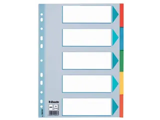 Tabbladen A4 Karton 5-delig Assorti Kleuren 21-gaats - 1