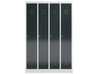 garderobekast 1800x1185x500mm 4vak klink sokkel romp RAL7035 RAL7016 - 2