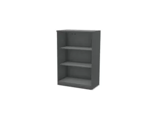 vitrinekast,HxBxD 1155x800x445mm,2xhouten vloer,3 OH,MS-donkergrijs - 1