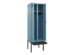locker met bank,voor scheiding van kleding,HxBxD 2120x600x815mm,2vak