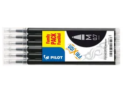 Rollerpenvulling Pilot Frixion 0.7mm Zwart Medium 6 stuks