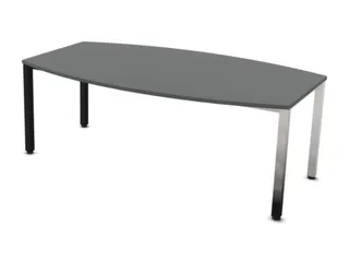 vergadertafel,HxBxD 740x2000x1200mm,vatvormig,MS-donkergrijs - 1