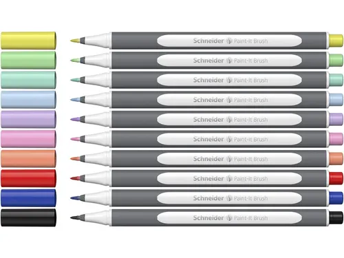 Brushpen Schneider Paint-It 070 8+2 GRATIS assorti karton etui