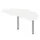 aanbouwtafel,i.h.v.,HxBxD 720-840x1600x800mm,halfrond,Bl-wit