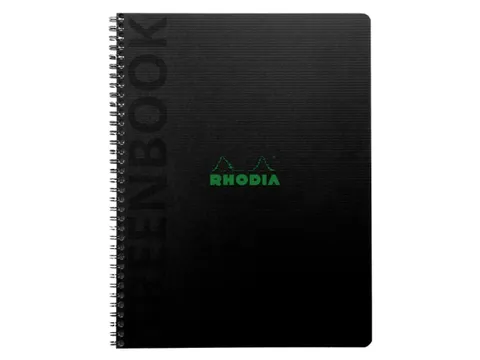 Notitieboek Rhodia Greenbook recycled A5+ lijn Hard Cover Zwart