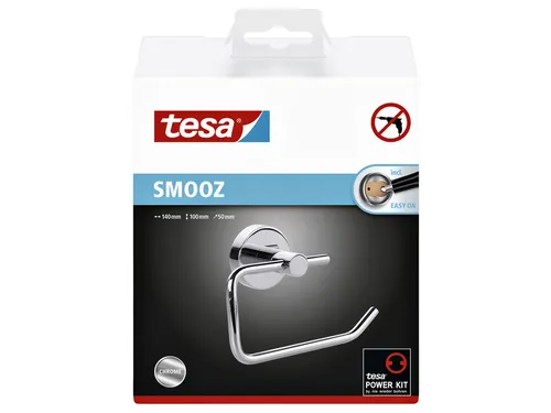 Toiletrolhouder tesa Smooz hoogglans verchroomd metaal zelfklevend