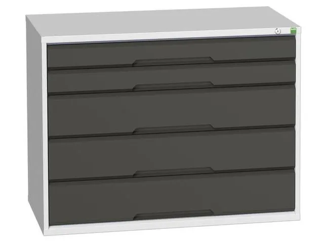 ladekast HxBxD 800x1050x550mm 5laden romp RAL7035 front RAL7016