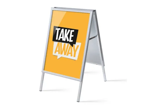 Stoepbord A1 complete set met print "Take Away" Geel