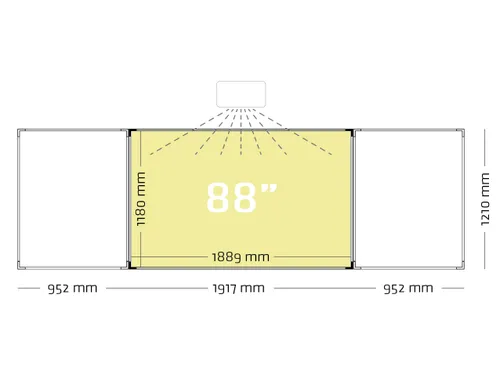 Projectiebord Vijfvlaks 120x192cm 16:10 mat wit Extraflat touch finger