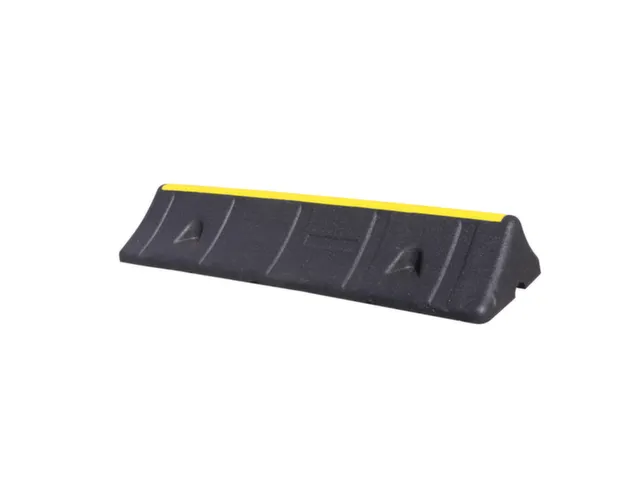 parkeerstop,B 1000mm,recyclebaar rubber,zwart/geel,1kabelkanaal