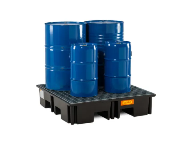 PE-opvangbak,v. 4x200l vat,opvangvol. 220l,HxBxD 260x1230x1230mm