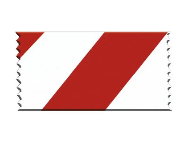 Afzetsysteem Afzetband L 3.7m Chroom Bandkleur Rood/wit Dwars