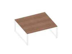 benchtafel,HxBxD 730x1800x1600mm,blad canaletto-hout,sledeframe wit