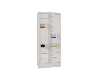 Wasgoedkast 1850x770x500 2x10 Vakken Sokkel Ral7035 Front Ral7035 - 1