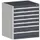 ladekast HxBxD 900x800x650mm 7laden romp RAL7035 front RAL7016