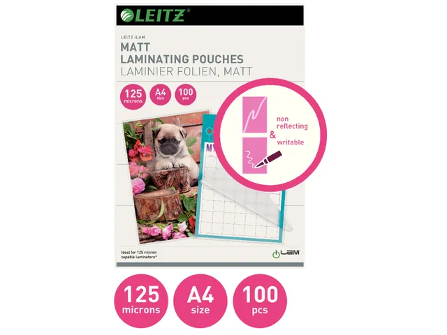 Lamineerhoes Leitz iLAM A4 2x125micron EVA Mat 100stuks