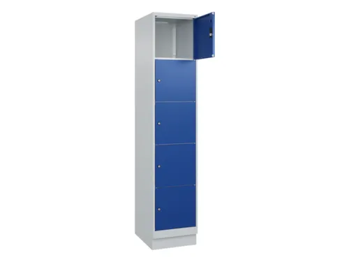 lockerkast,HxBxD 1950x400x500mm,1x5vakken,vak B 400mm,cil.-slot,sokkel