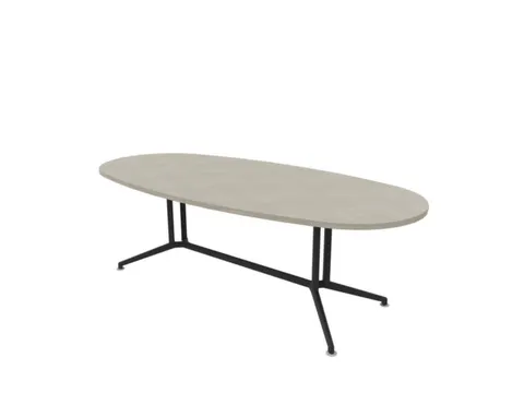 vergadertafel,HxBxD 740x2400x1100mm,ovaal,V-vormonderstel donkergrijs
