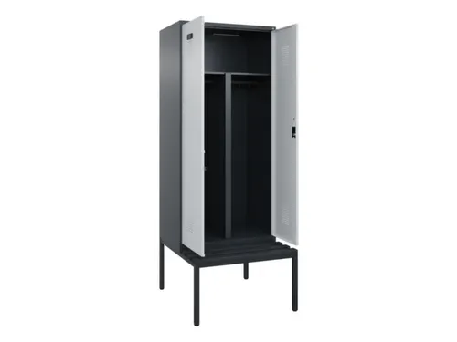 PBM-locker met bank,HxBxD 2120x800x815mm,2vak,vak B 400mm