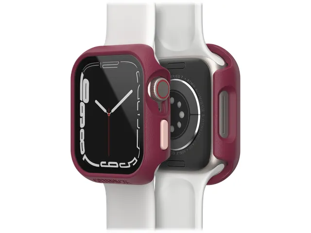Case Eclipse Apple Watch Series 9/8/7 41mm bessen roze screenprotector
