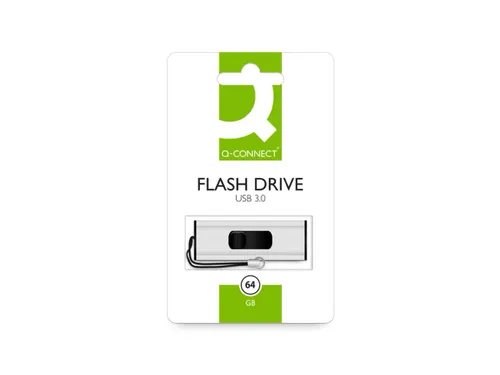 Q-Connect USB-stick 64GB USB 3.0 met schuifmechanisme Zilver