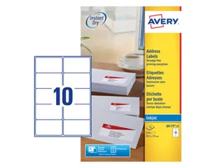 Etiket Avery J8173-25 99.1x57mm wit 250stuks - 3