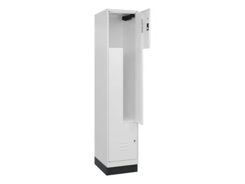 Z-garderobekast,HxBxD 1950x400x500mm,vak B 200/400mm,cil.-slot,sokkel