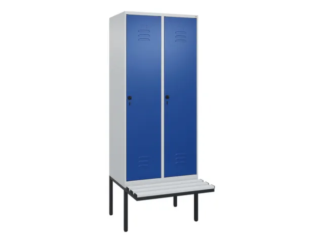 locker met bank,HxBxD 2120x800x815mm,2vak,vak B 400mm,draaigrendel