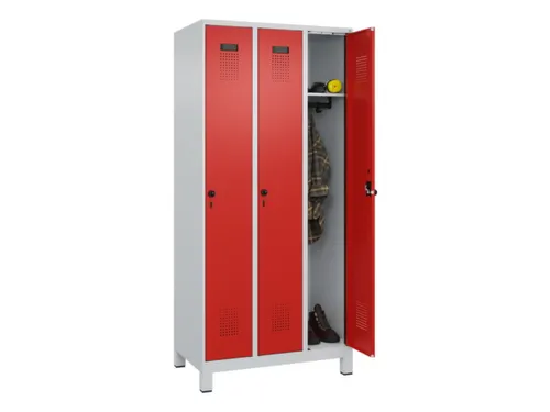 locker,HxBxD 1950x900x500mm,3vak,vak B 300mm,draaigrendel,voeten