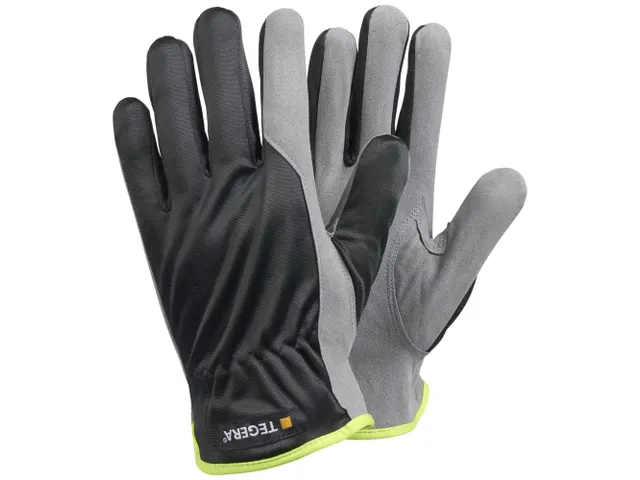 Tegera 321 precisie lederen handschoenen, zwart/grijs, maat 11