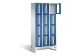 Lockerkast 1850x900x500mm 3x4 vakken Cilinderslot Poten, RAL5010