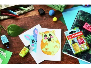 Markeerstift STABILO BOSS Animal Vibes mini assorti blister à 3 stuks - 4