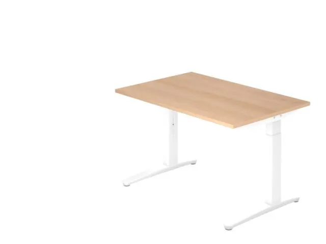 In hoogte verstelbaar bureau,HxBxD 680-850x1200x800mm,blad eiken