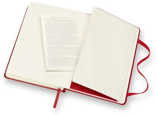 Notitieboek Moleskine pocket 90x140mm lijn hard cover scarlet red
