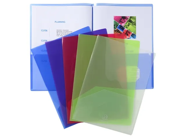 10 Tweezijdige Presentatiemappen Soepele Kaft Pp 20/100ste Assorti