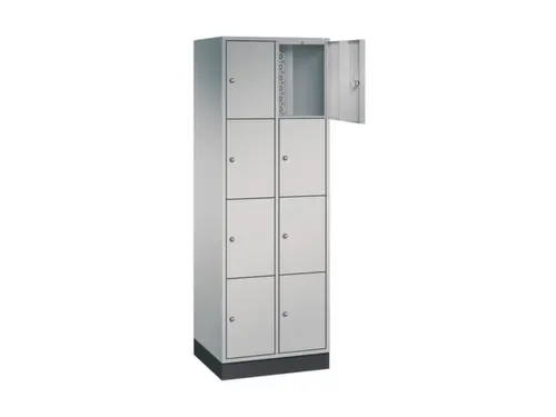 lockerkast,HxBxD 1950x620x500mm,2x4vakken,cil.-slot,sokkel