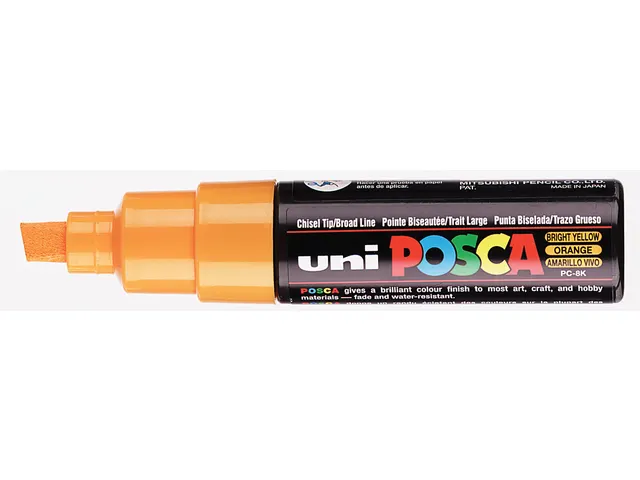 Verfstift Posca PC8K Brede punt 8mm schuin oranje