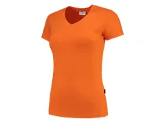 Tricorp 101008 T-shirt dames V-hals fitted oranje maat 3XL