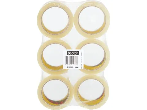 Verpakkingstape 50mmx66m Transparant PP Low noise Pak à 6 rollen