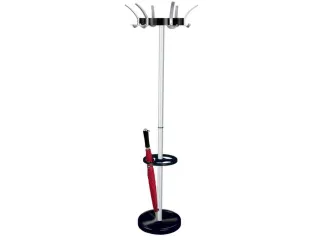 Kapstok 1800x500mm 6/12 Hoed-/Jashaken Aluminium-Zilver/Zwart - 2