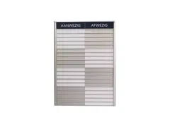 Menoor In-Uit bord 20 namen Aluminium Aanwezig/Afwezig Donkerblauw