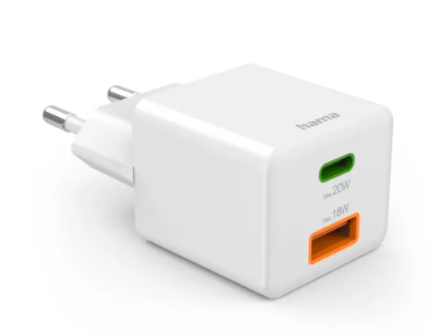 Oplader Hama USB-C/USB-A Mini PD 20W wit