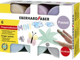 Vingerverf Eberhard Faber ass. kleuren pastel 6x40ml in karton - 2