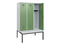locker met bank,HxBxD 1950x1200x815mm,3vak,vak B 400mm,cilinderslot
