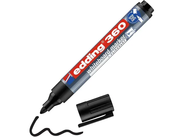 Whiteboardmarker edding 360 rond 1.5-3mm zwart blister