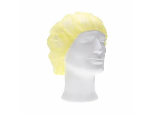 PP non woven haarnet geel 50cm bouffant cap maat M 10x100 Stuks