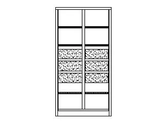 Materiaalkast 1950x1040x630mm Scheidingswand 6legborden 6laden Ral7035 - 2