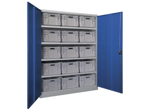 zwaarlastkast met openslaande deuren,RAL7035,front RAL7016