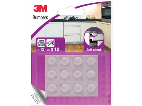 Bumpers Anti Shock 13 mm Transparant Blister 12 Stuks