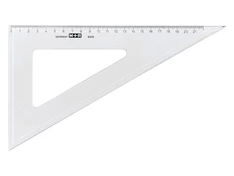 Driehoek M+R 6025 250mm 30/60graden Transparant